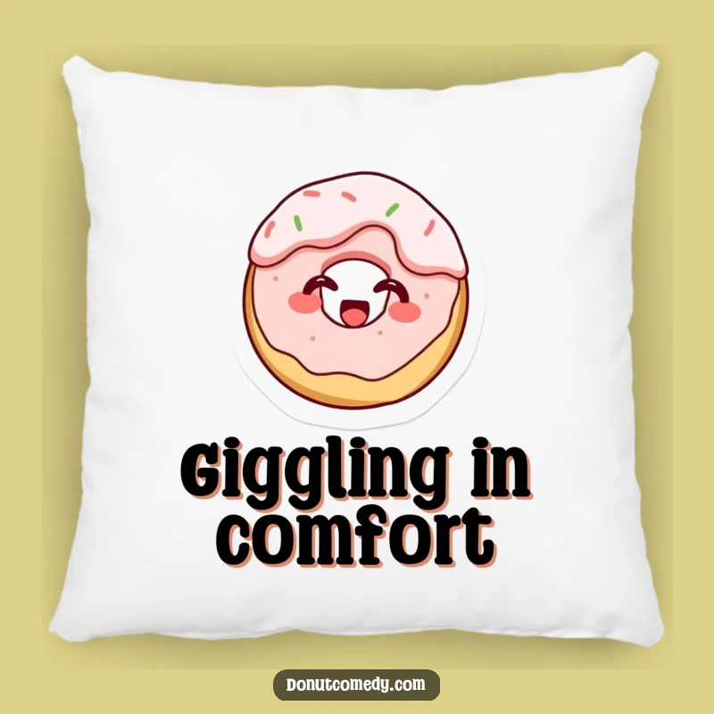 Funny Frosting Covered Donut Pillow - Giggling Tiny Cake Donut Cushion