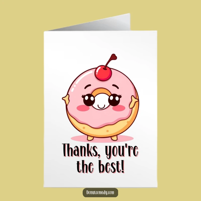 Free Printable Thank You Card: Proud Cherry Donut - Funny Downloadable
