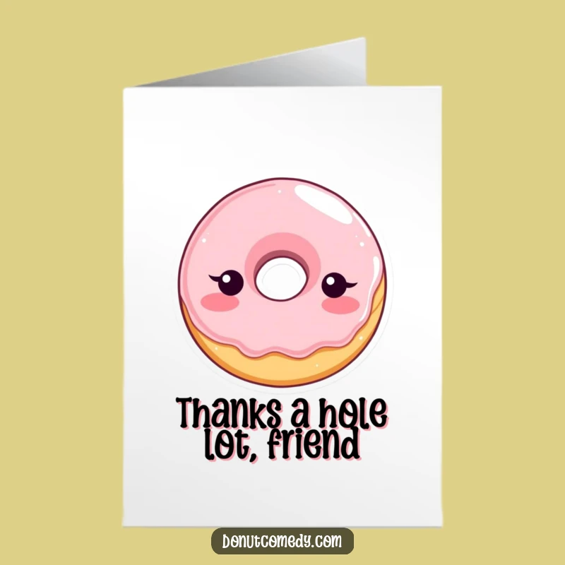 Free Printable Thank You Card: Shy Donut Blushing - Funny Downloadable