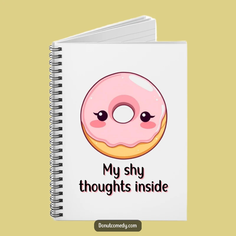 Funny Shy Donut Notebook - Blushing Glazed Donut Character Journal