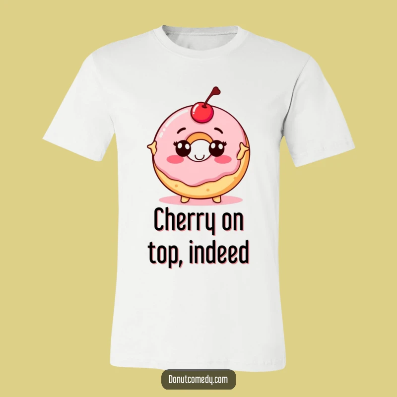 Funny Proud Donut T-Shirt - Cherry Topped Dapper Donut Character Tee